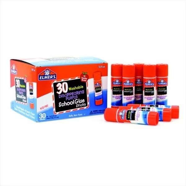 Elmers 081455 Acid-Free Disappearing Non-Toxic Handy Twist-Up Washable School Glue Stick ; 0.24 Oz Tube; Purple And Dries Clear; Pack Of 30, Elmers, Mfr#: 81455